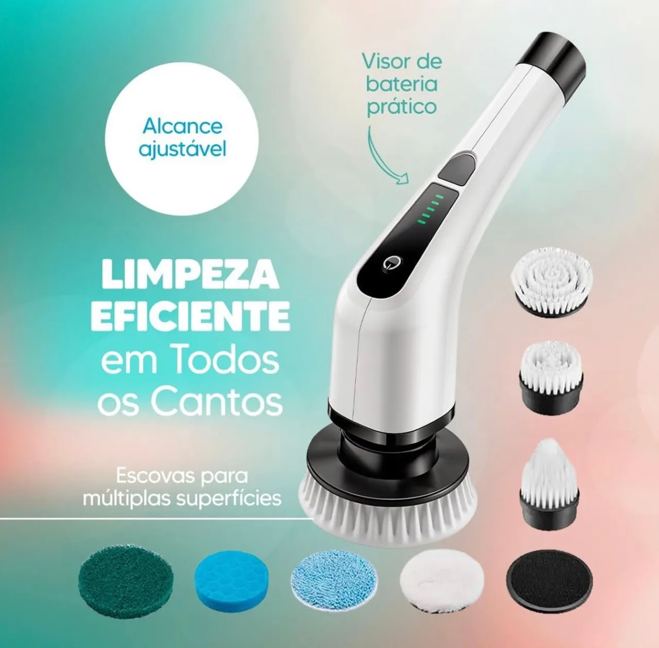 Escova de Limpeza Elétrica: Limpeza Eficiente em Todos os Cantos!