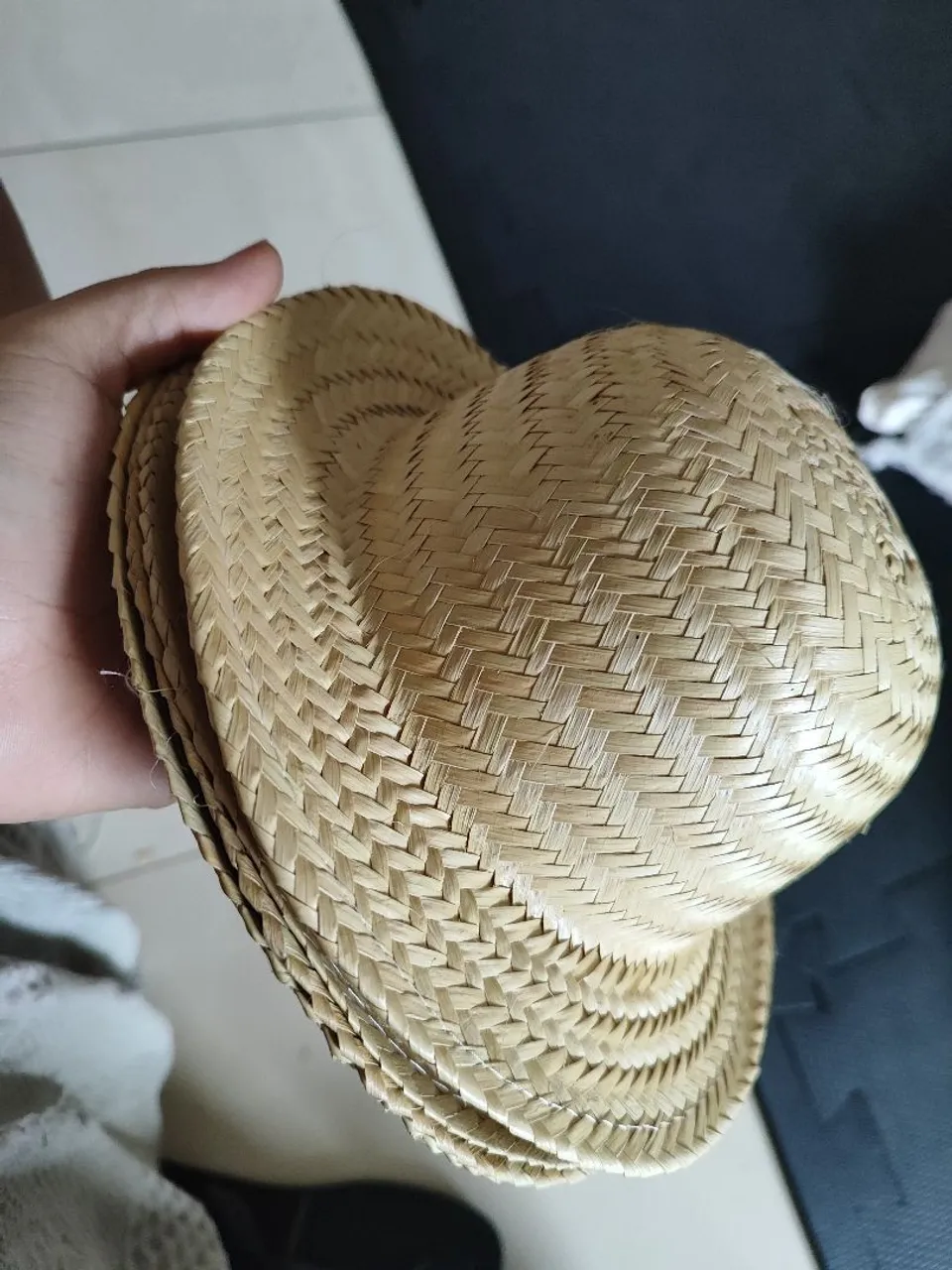Chapéu de palha junino para bebê