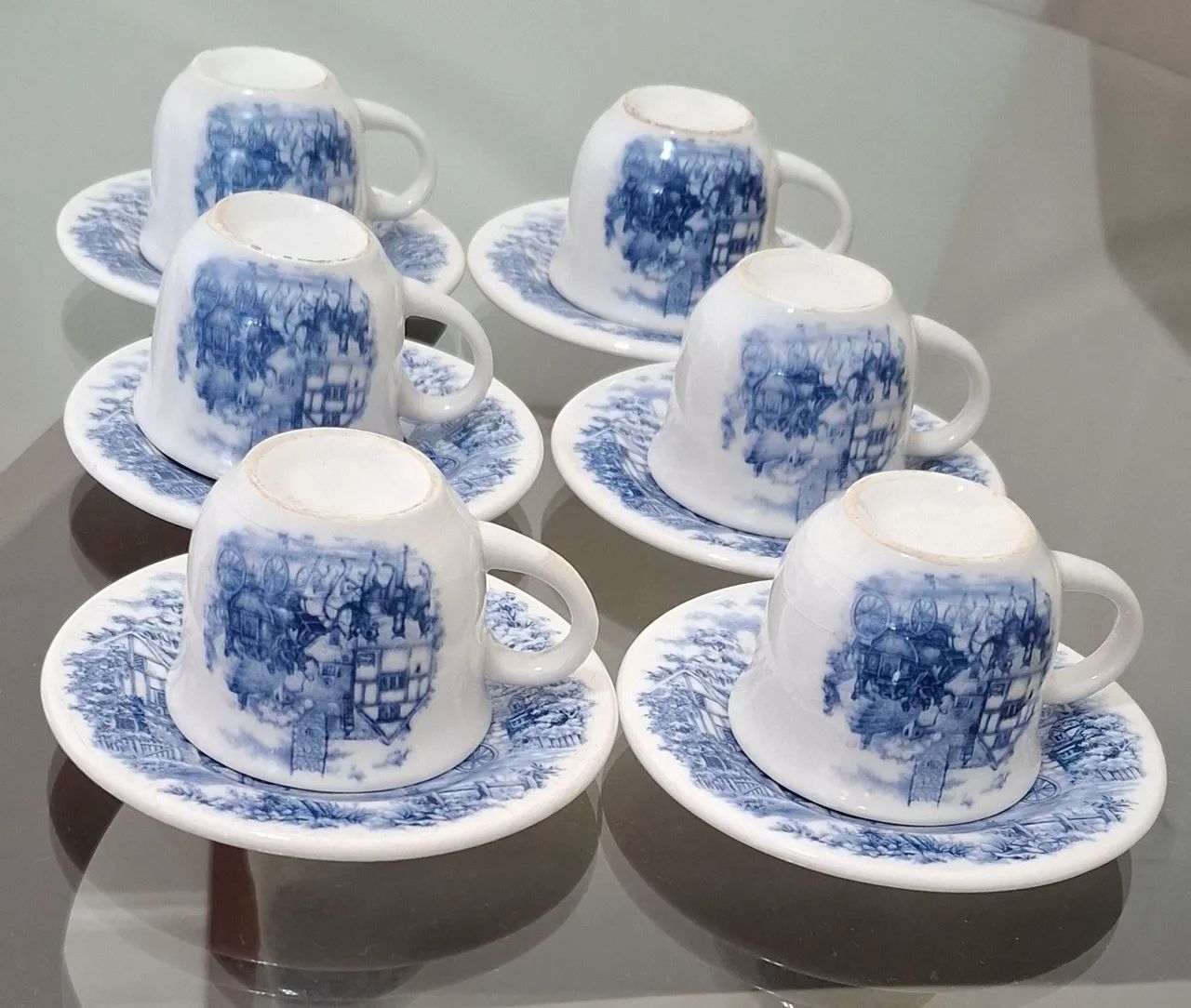 6 Xícaras Para Café Cena Inglesa Biona