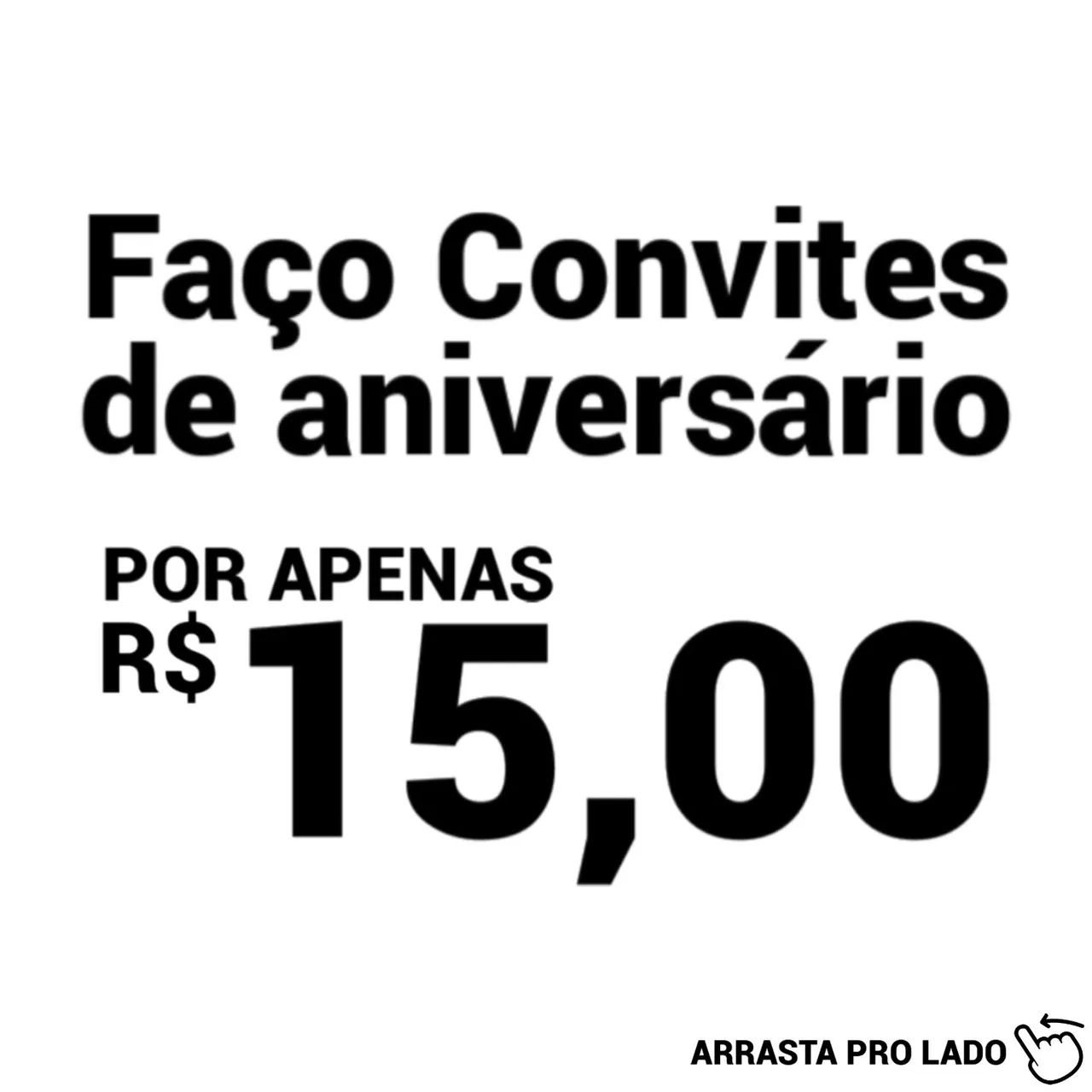 Convites de aniversário personalizados por R$15,00
