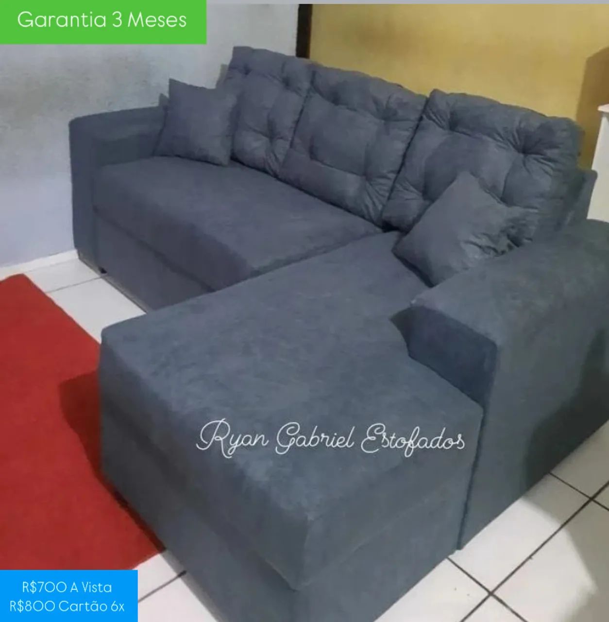 Sofá 3 Lugares com Cheaser de Fábrica  - Foto 3