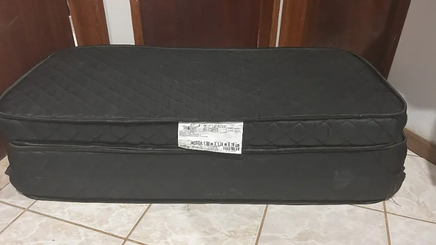 Puff Colchão Casal 3 Em 1 Casal Espuma Preto BF Colchões