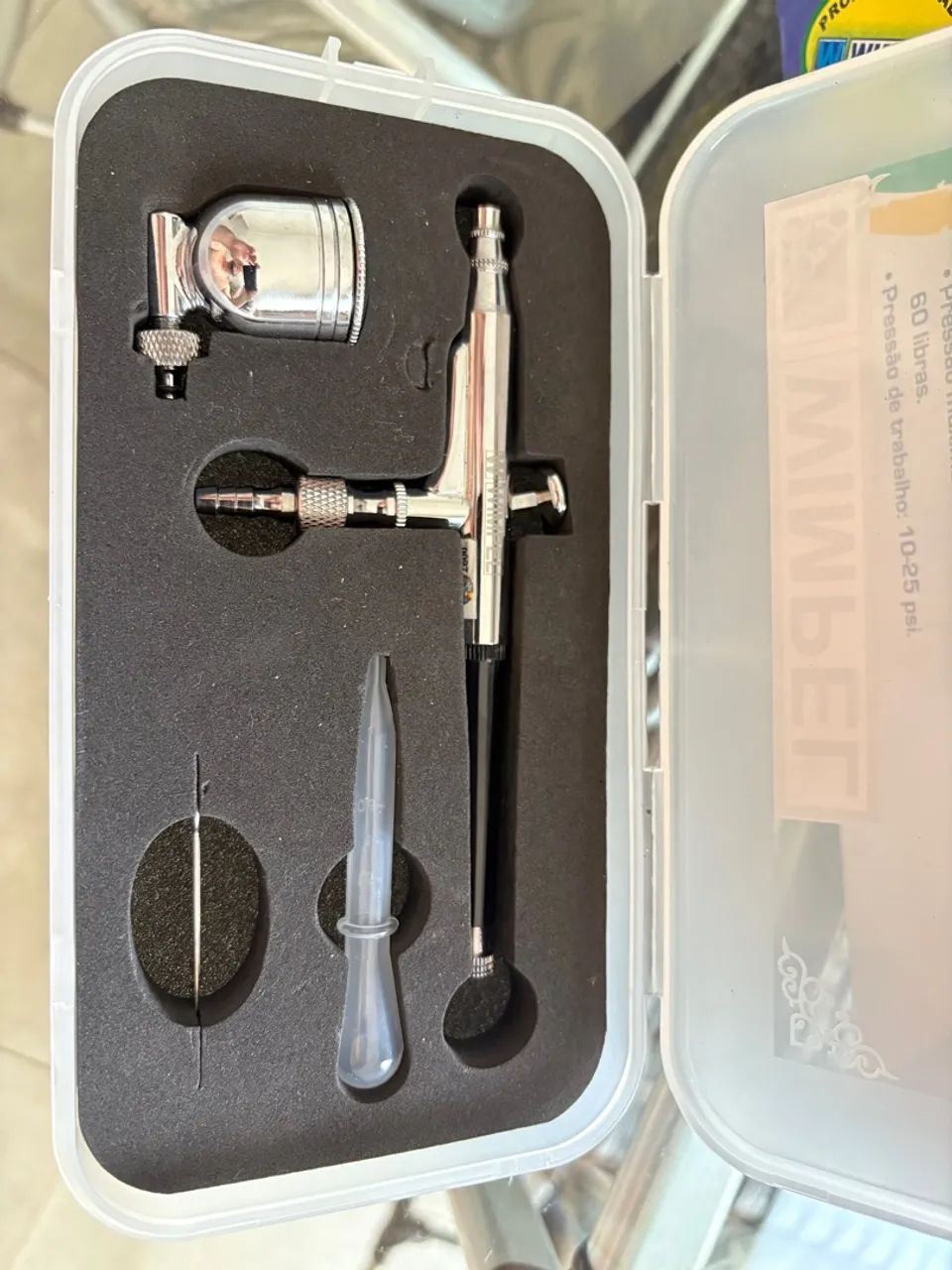 Kit de pintura compressor com pistola e aerógrafo Winpel  - Foto 3
