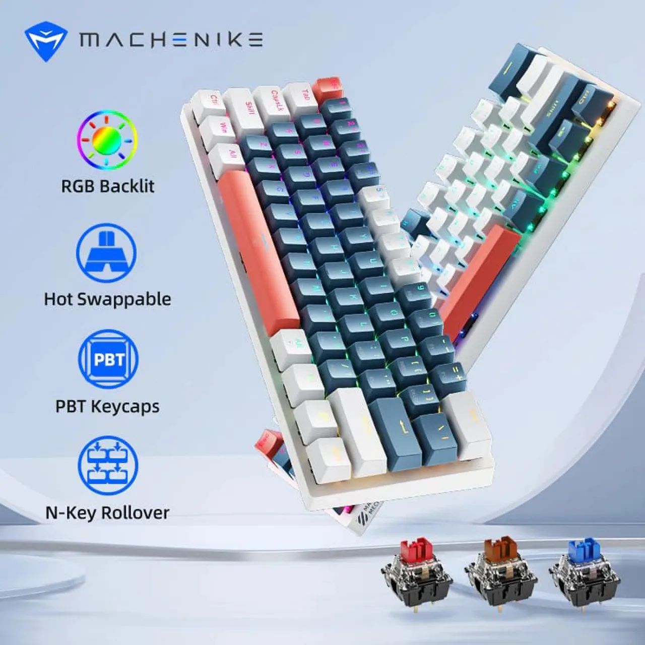 MACHENIKE K500-B61 - Teclado Mecânico (Mini 60%, 61 Teclas) 