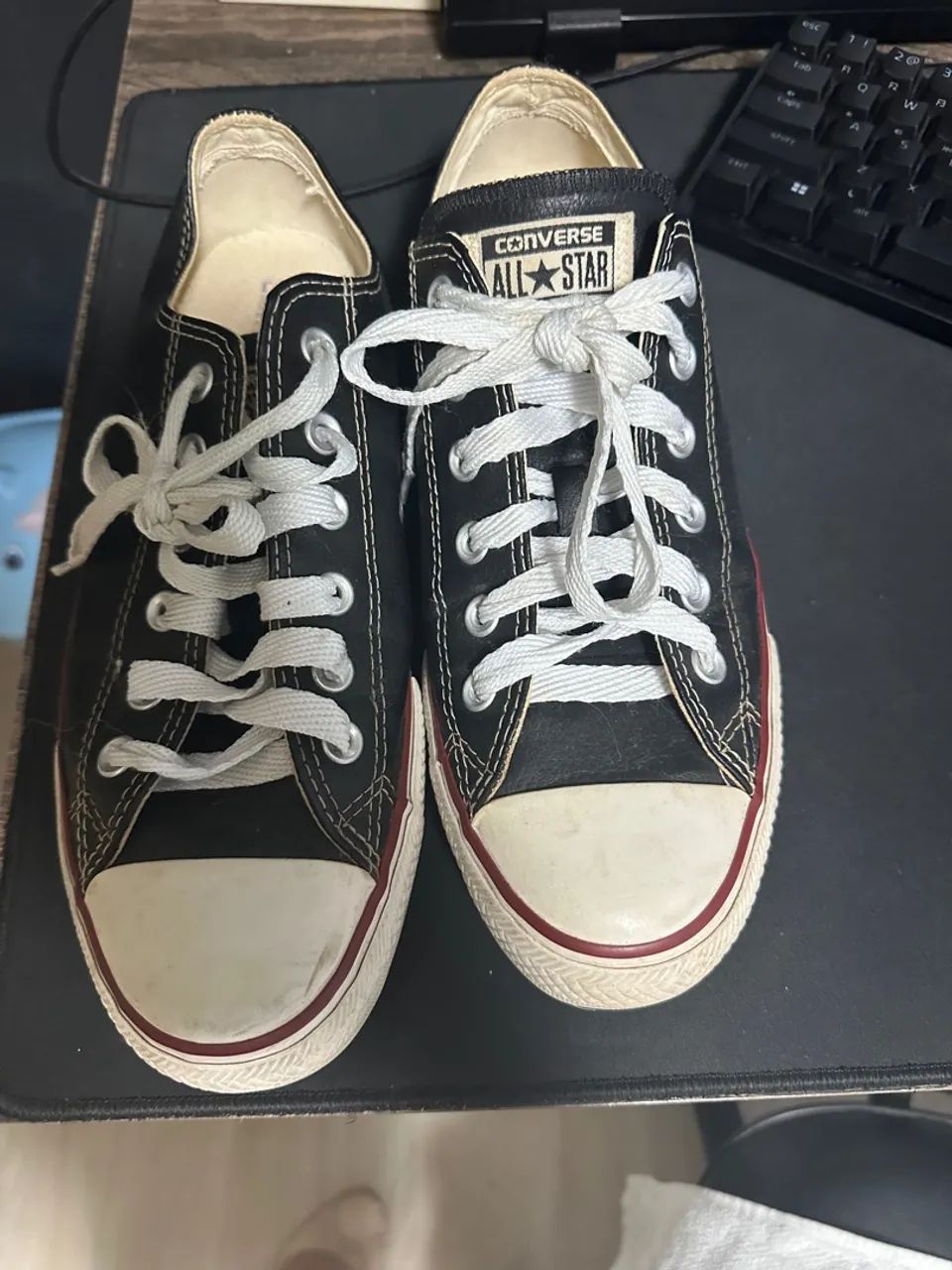 Converse All Star Preto Couro - Foto 2
