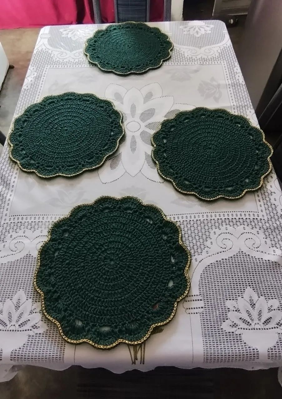 ? Kit com 4 Suplasts/ Jogo Americano em Crochê - Artesanal ? - Foto 4