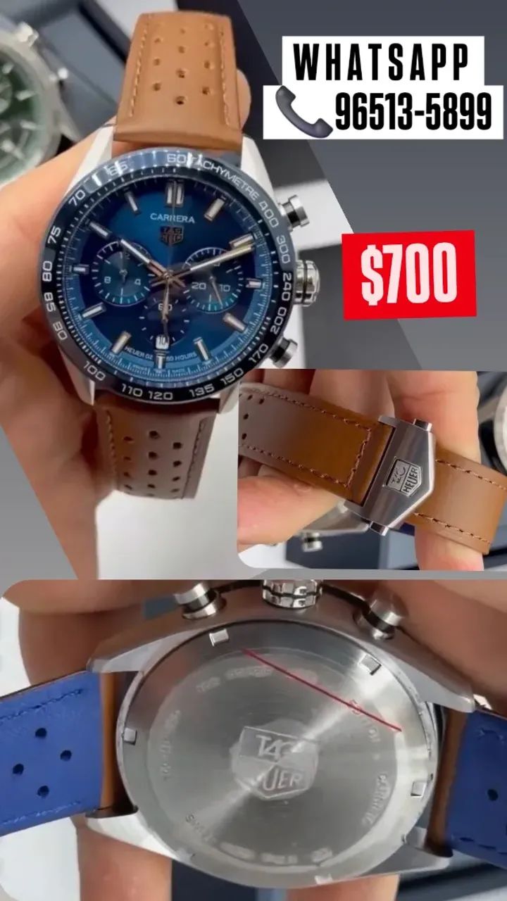 Relógio TAG HEUER CARRERA MOSTRADOR AZUL MULTIFUNCIONAL  - Foto 3