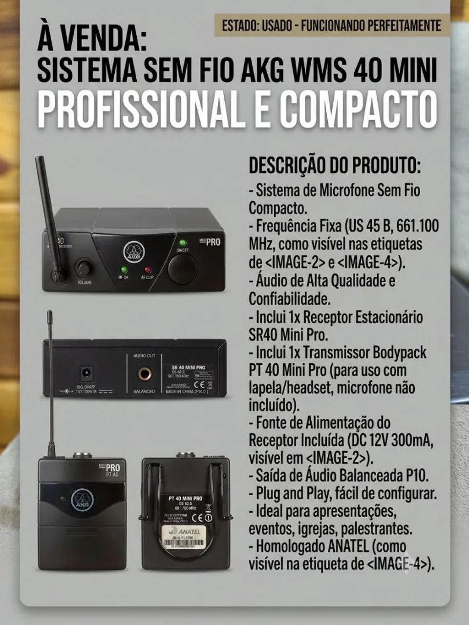 Receptor sem fio AKG
