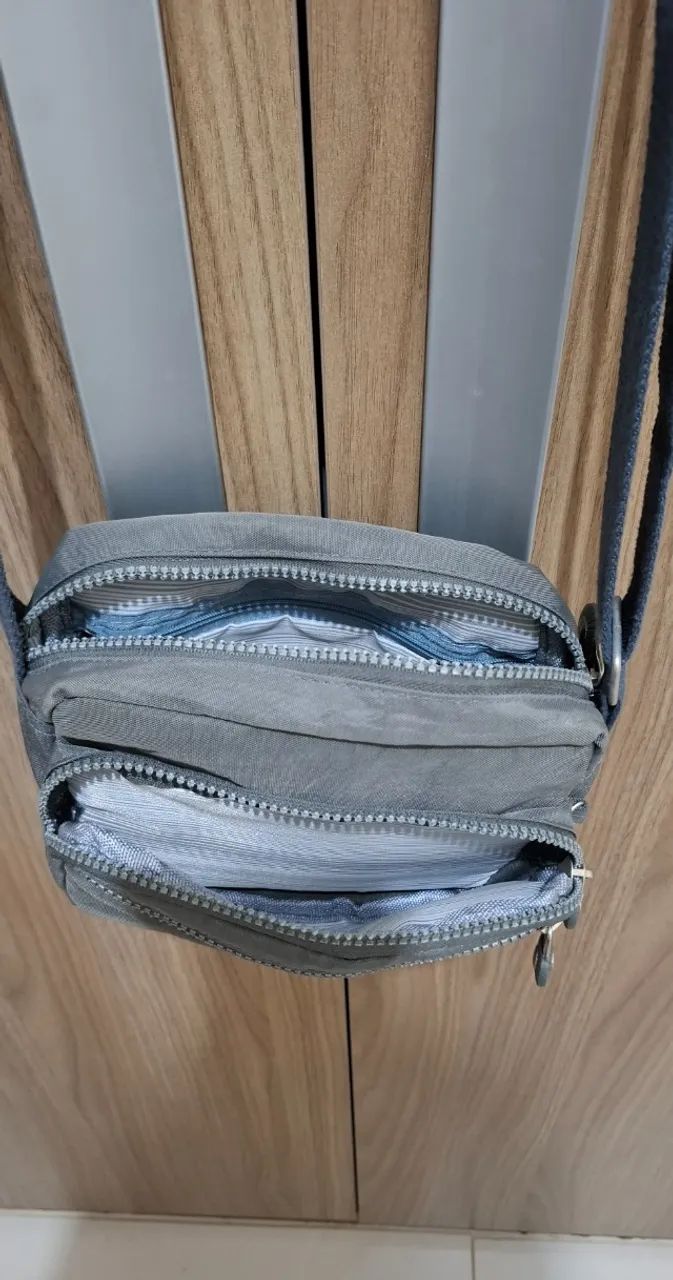 Bolsa feminina nylon cinza - Foto 5