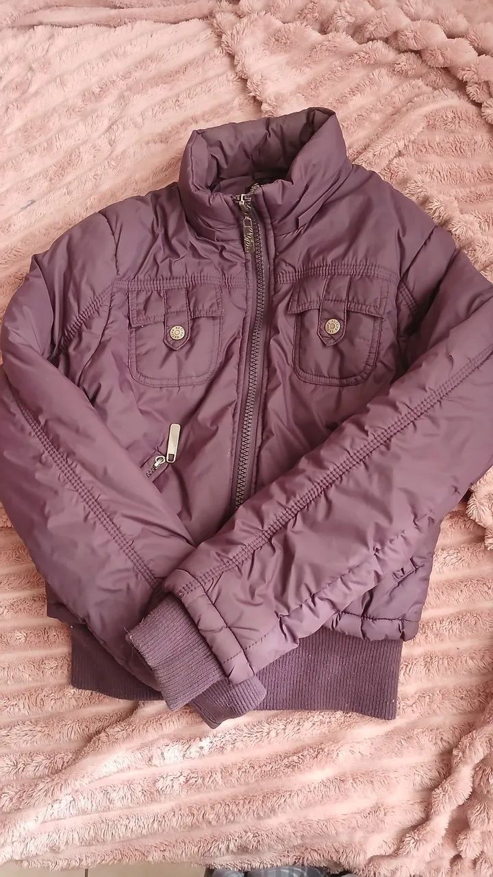 jaqueta puffer roxa - Foto 2