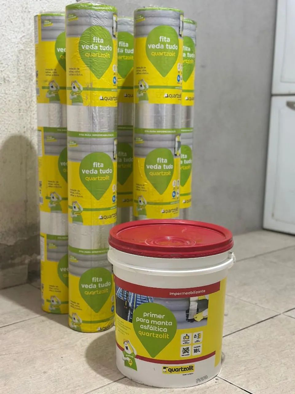 KIT 5 FITAS ASFALTICA MULTIUSO + 1 PRIMER PRETO 18L