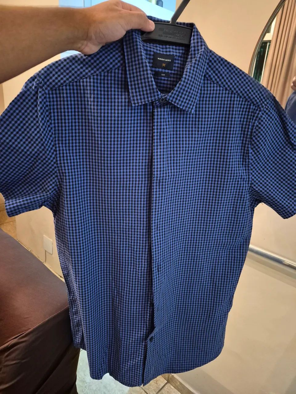Camisa quadriculada azul M
