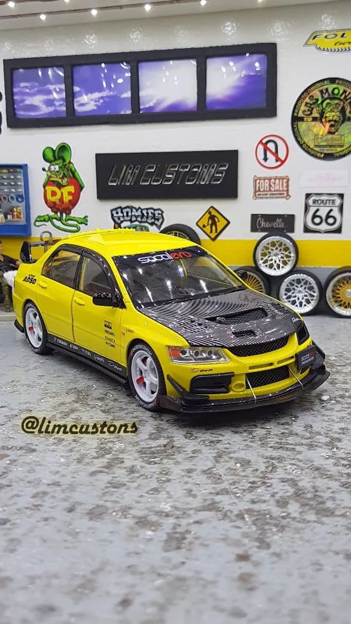Miniatura Coleção 1:24 - Mitsubishi evo Drift 
