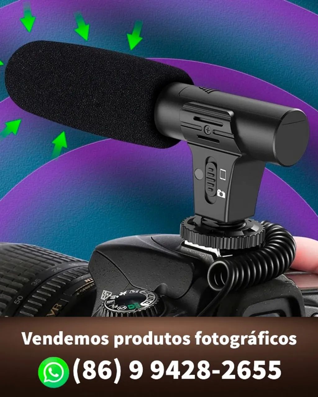 Microfone para celular e câmeras (novo) - Foto 2