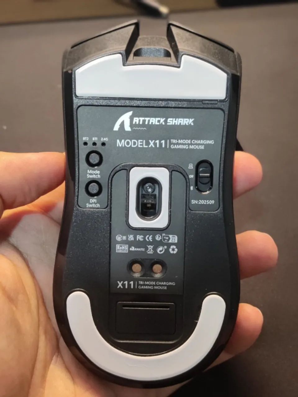 Mouse Gamer Attack Shark X11 Preto com Dock de Carregamento - Foto 5