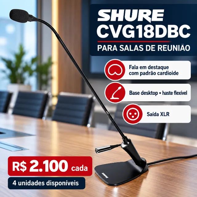  Shure CVG18DBC ? Microfone Profissional de Mesa