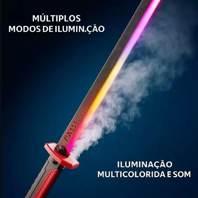 Katana de LED com Som e Efeito de Fumaça 83cm - Foto 2