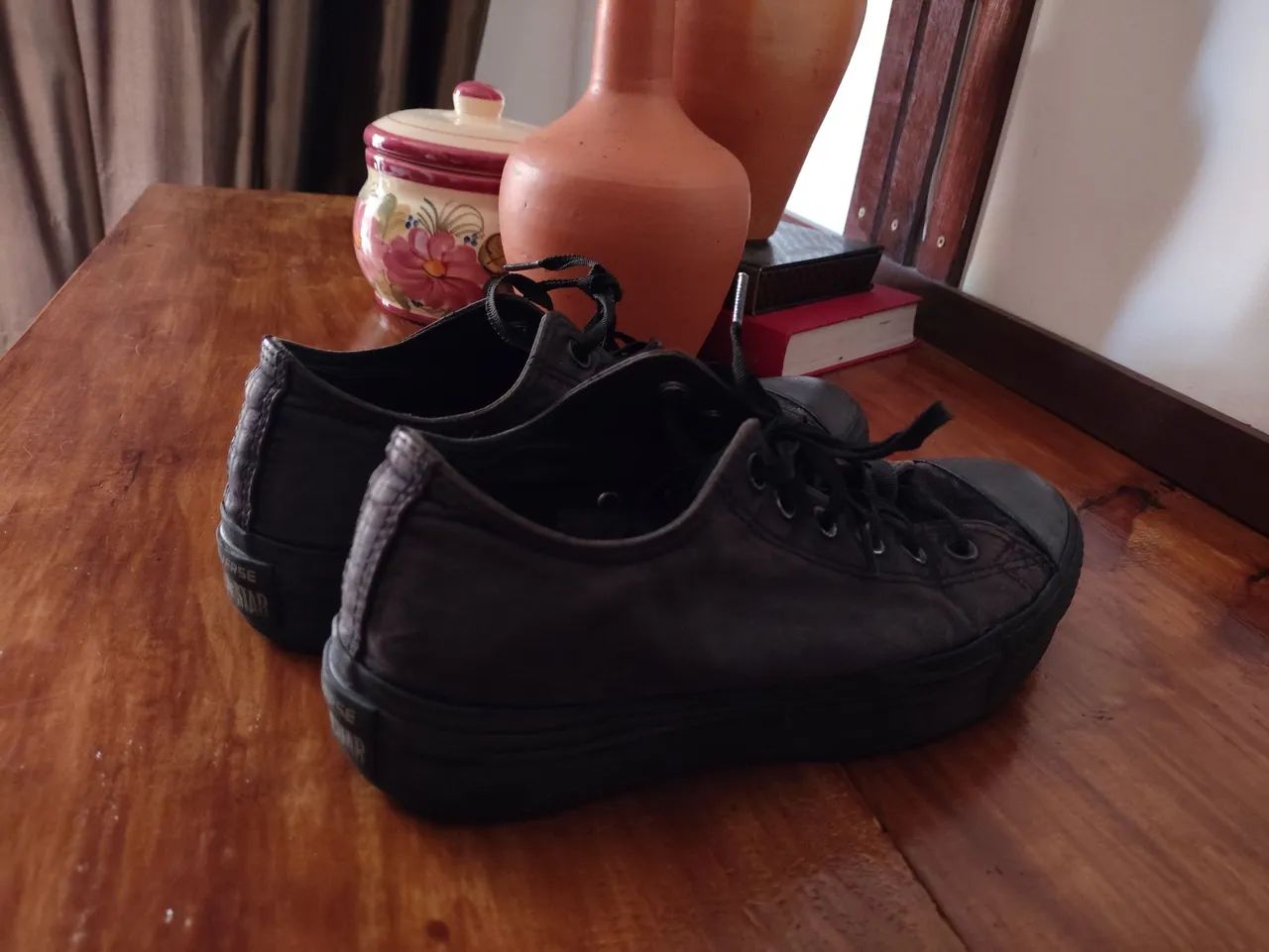 tênis converse all star all black 37 camurça plataforma cano baixo - Foto 5