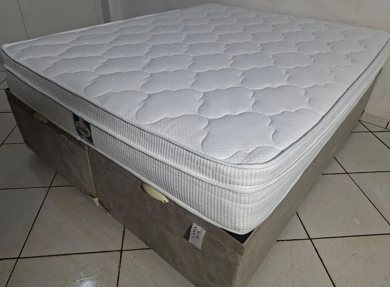 Cama Queen Size Baú, Sealy - ENTREGA GRÁTIS