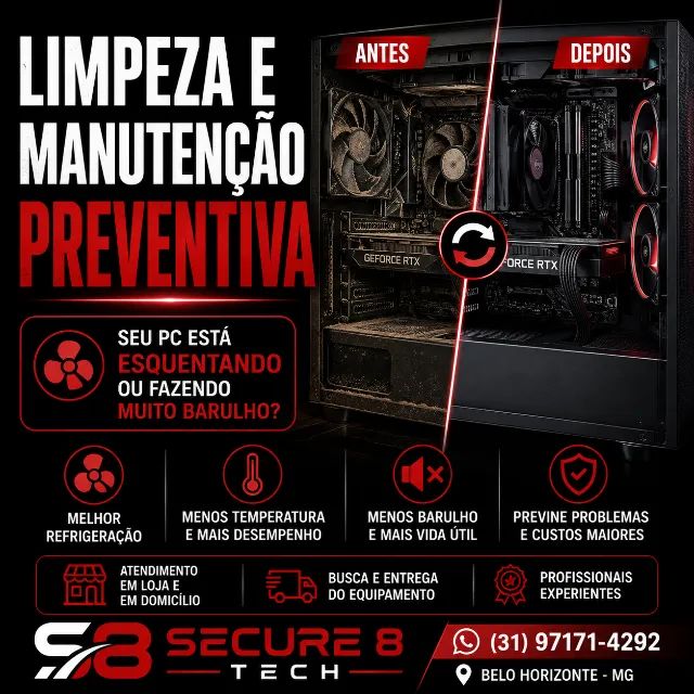 LIMPEZA E MANUTENÇÃO PREVENTIVA DE PC E NOTEBOOK EM BH