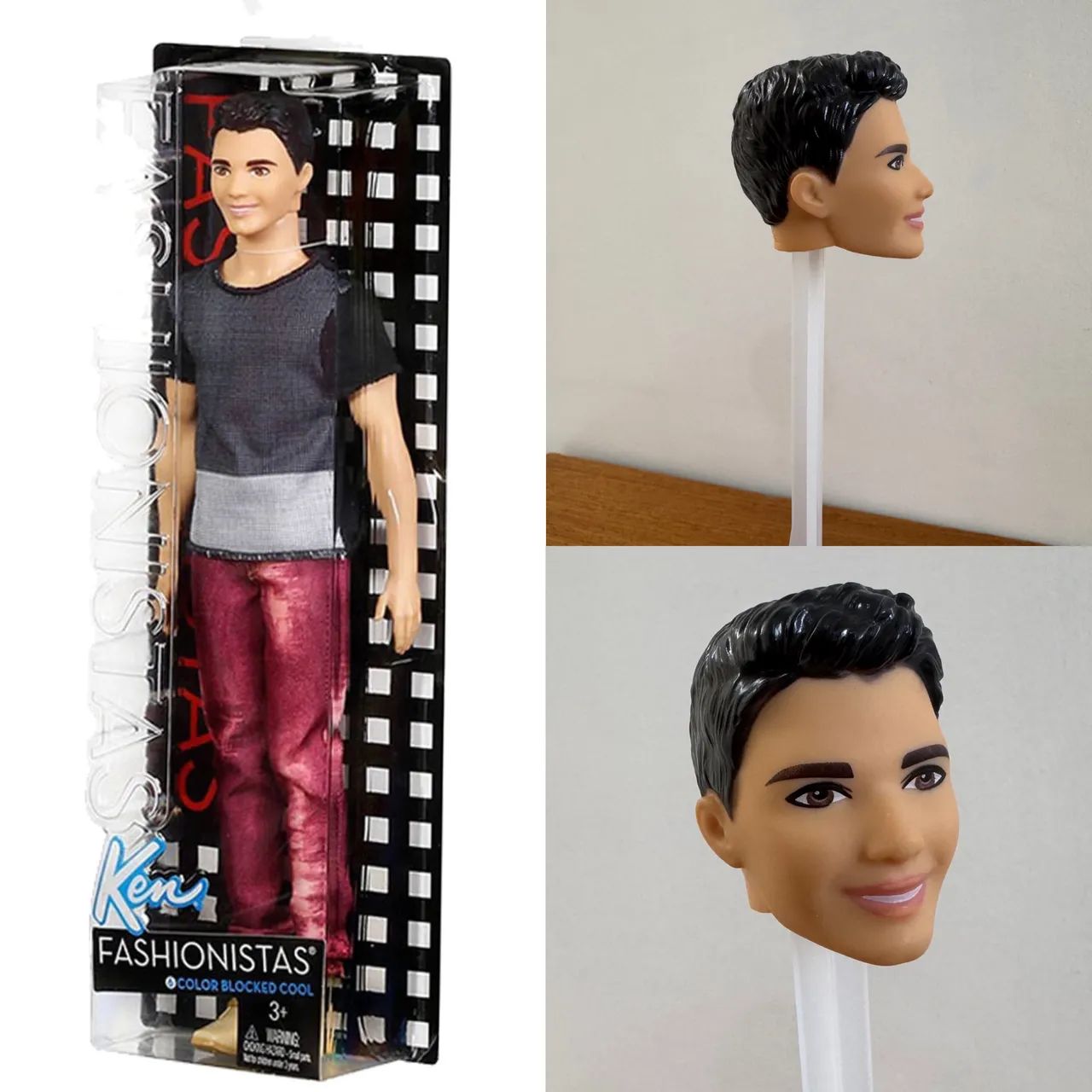 エフォールゼロ Ken Ken Cabeça Ken Fashionistas 6 2016 Ken Moreno Acessório Ken Sapato