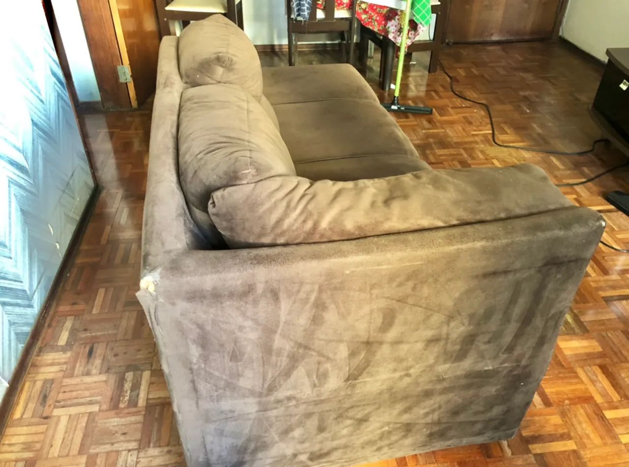 Sofá de canto marrom usado - Foto 2