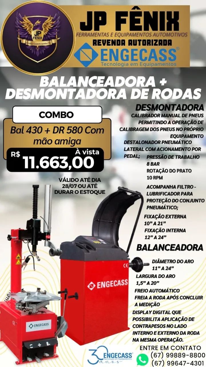 Combo Balanceadora + Desmontadora de Rodas