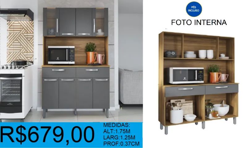 ARMARIO DE COZINHA - COMPACTO  - COMPRE HOJE   E RECEBA EM ATÉ 72  HORAS 