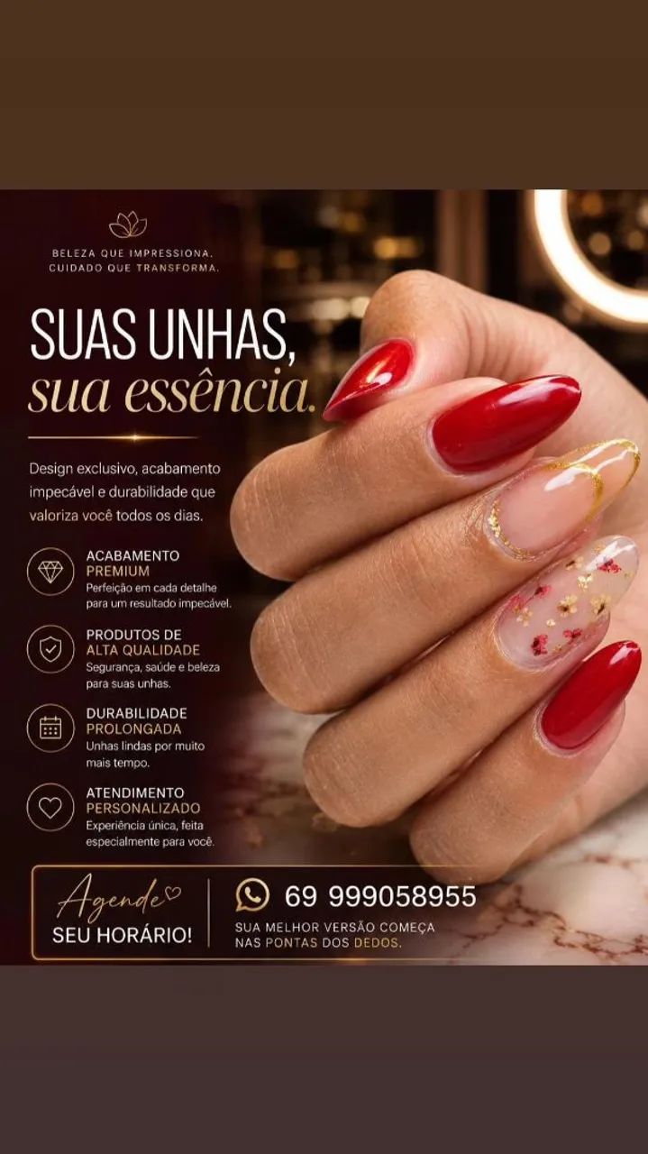 Unhas de fibra e gel