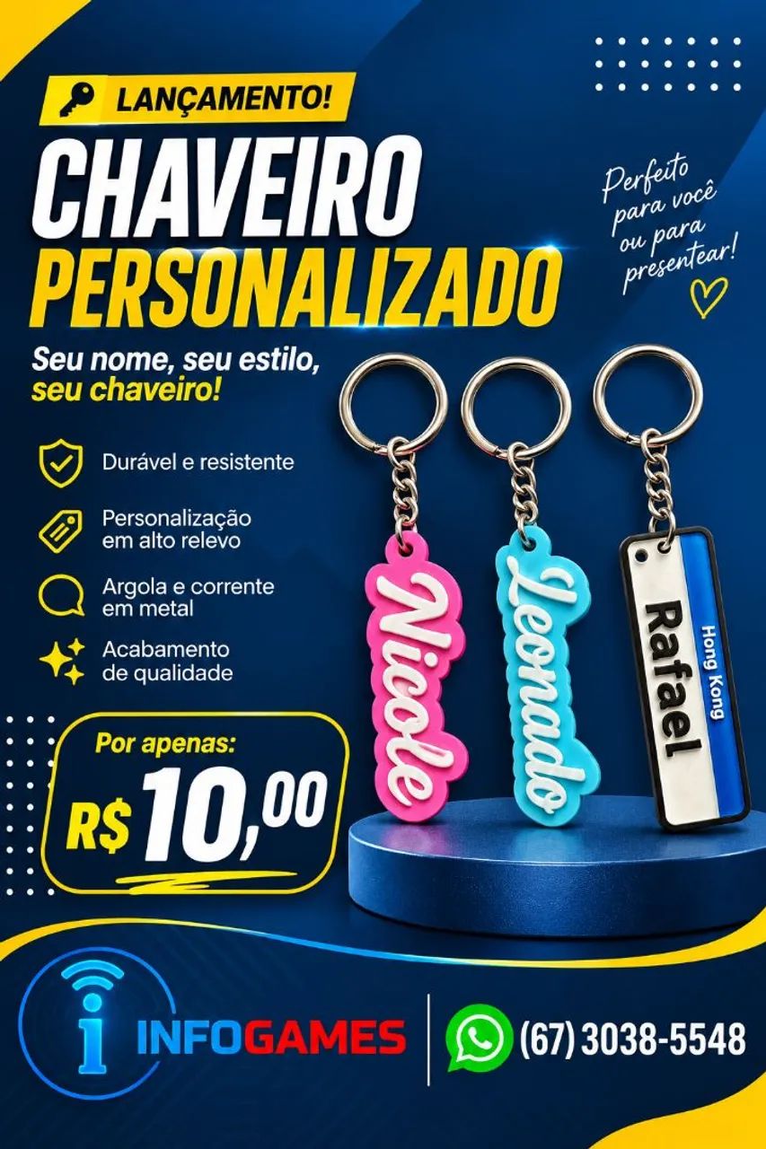 Chaveiros 3d