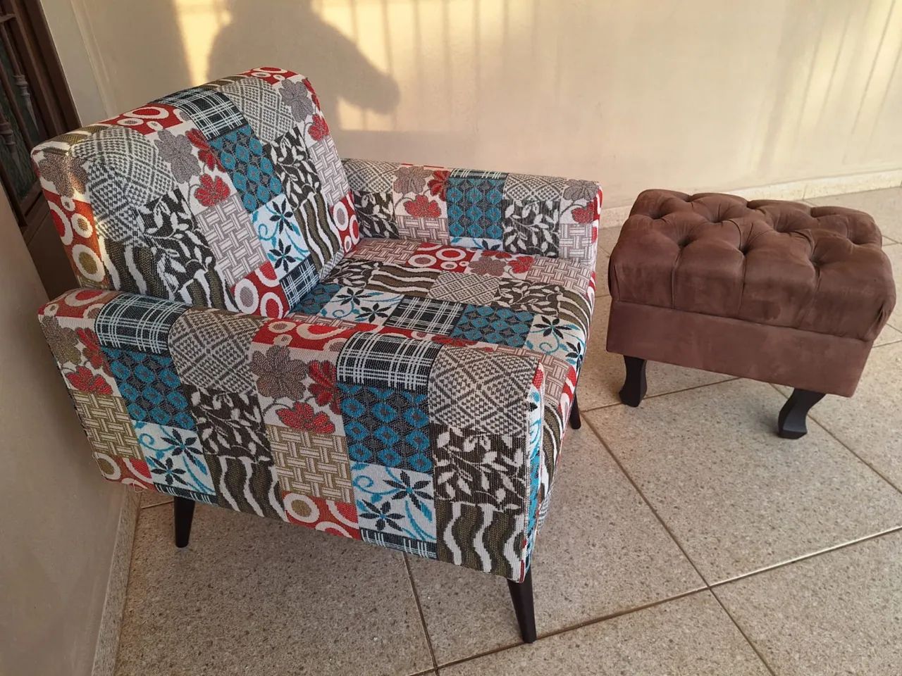 Poltrona patchwork + puff  - Foto 2