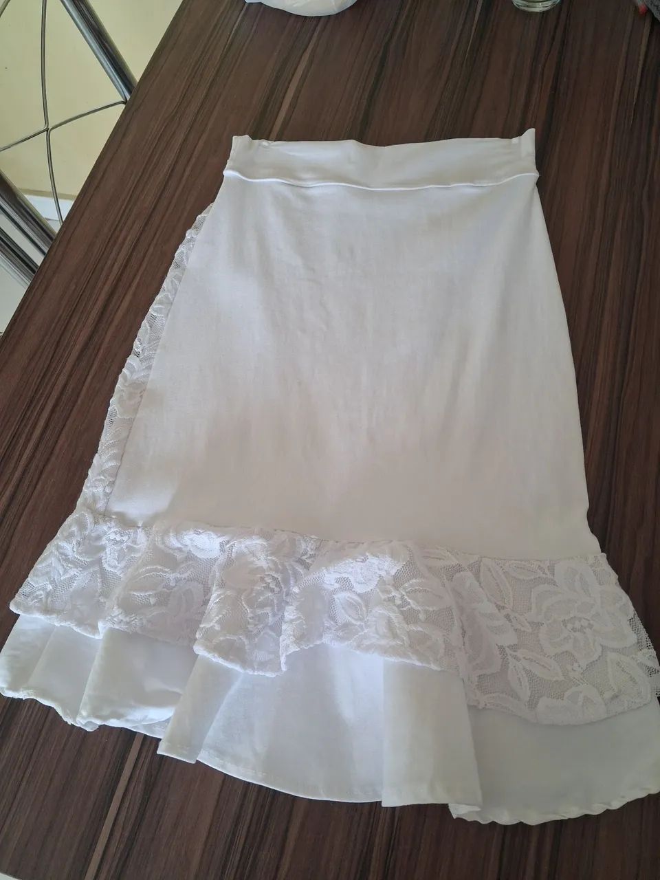 SAIA DE BENGALINE COM RENDA - Foto 3