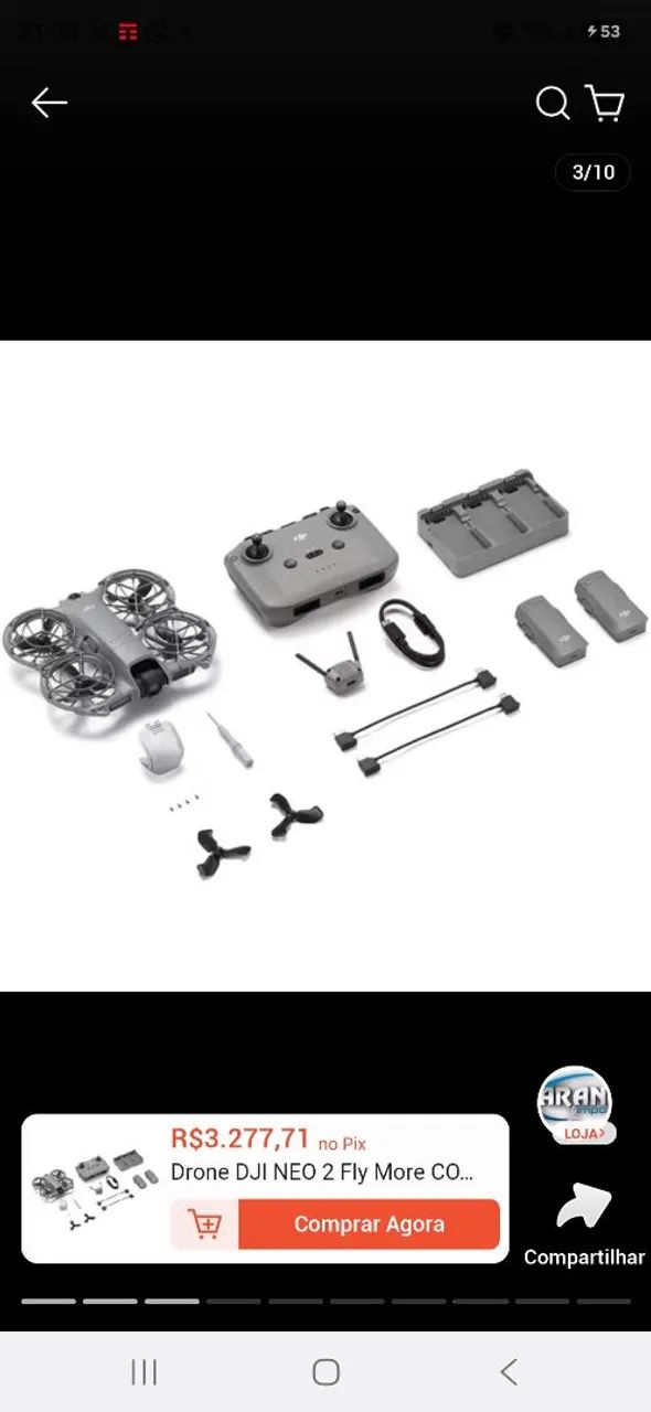 DJI Neo 2 Fly More Combo - 3 Baterias - Estado de Novo - Oportunidade 3 meses de comprado.