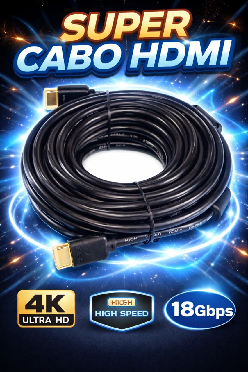 Cabo Hdmi Full Hd 4k para TV