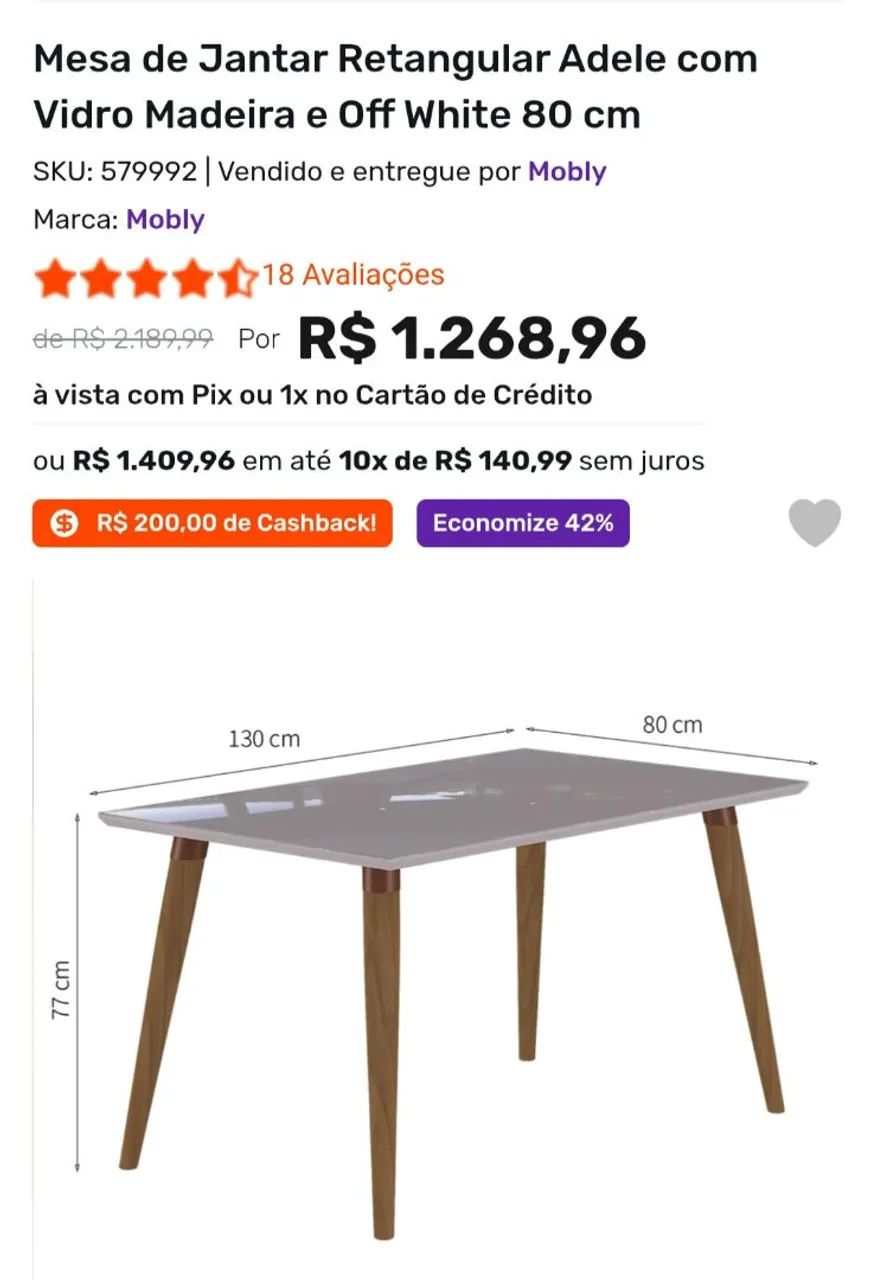 Mesa  ( só a mesa) e lustre  - Foto 2