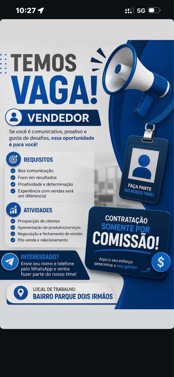 Vendedor interno de Consorcio