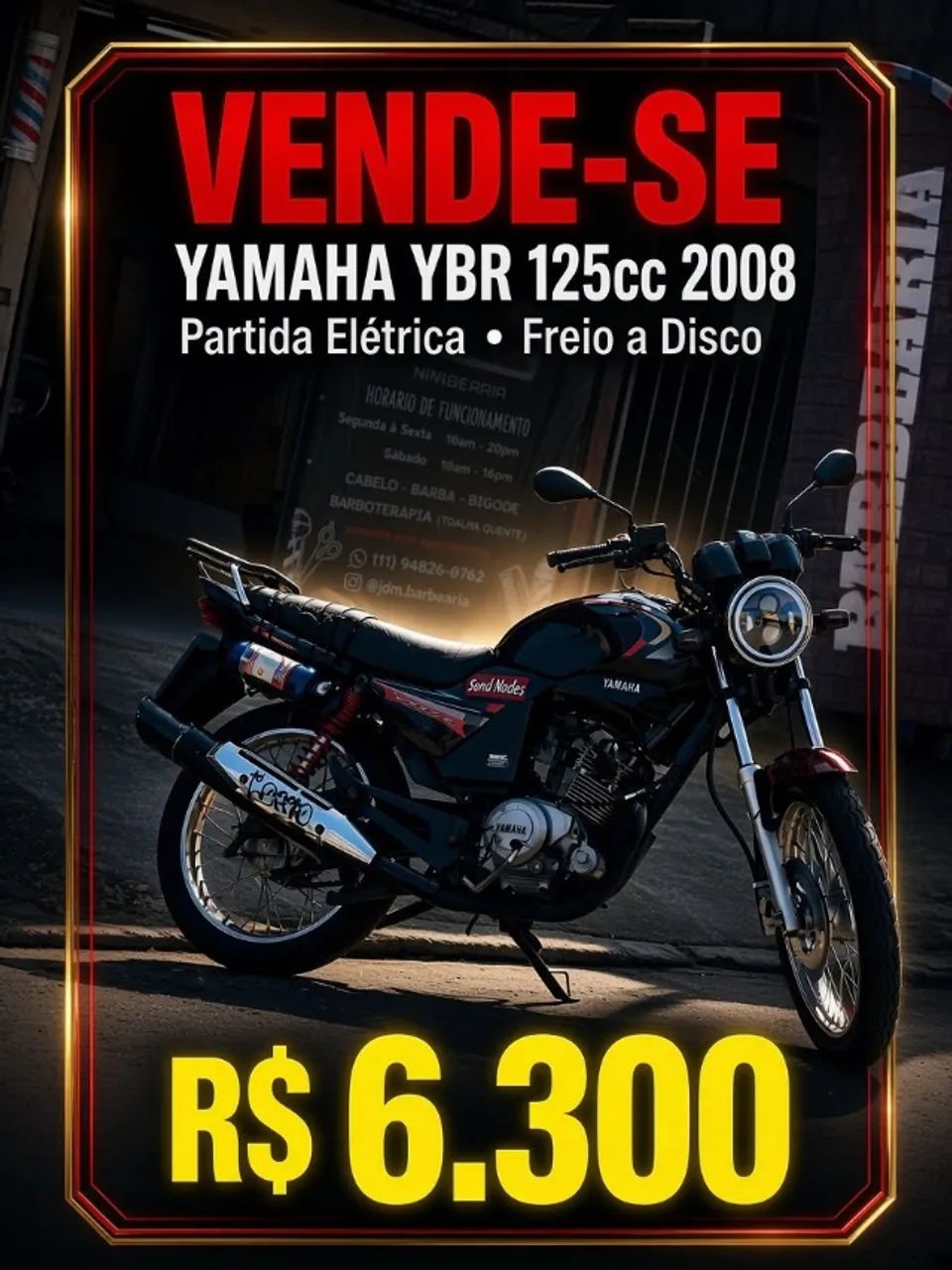 Ybr125 2008 freio a disco 