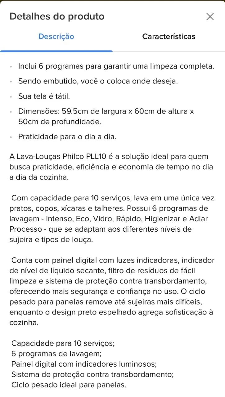 Lava louça 10 serviços Philco - Foto 5