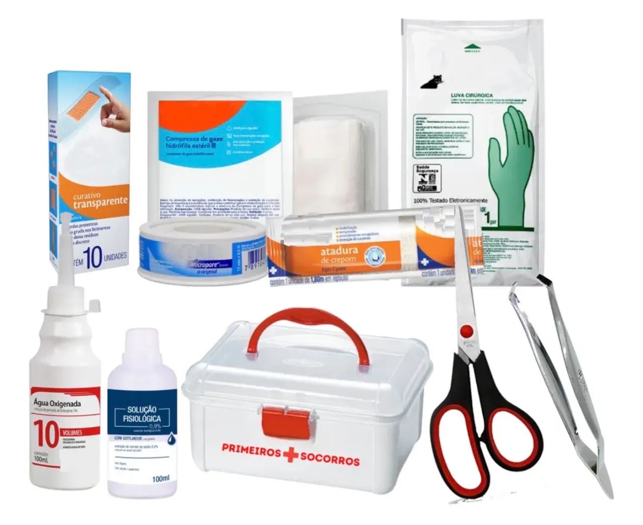 kit completo de primeiros socorros