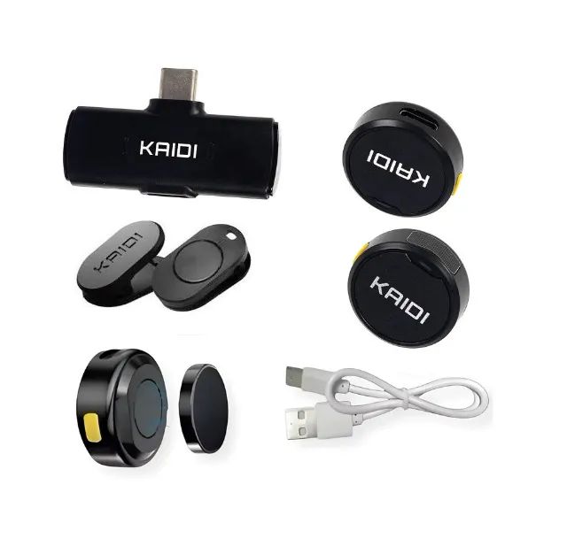 Microfone de Lapela Duplo Sem Fio Com Ímã Kaidi  - Foto 6