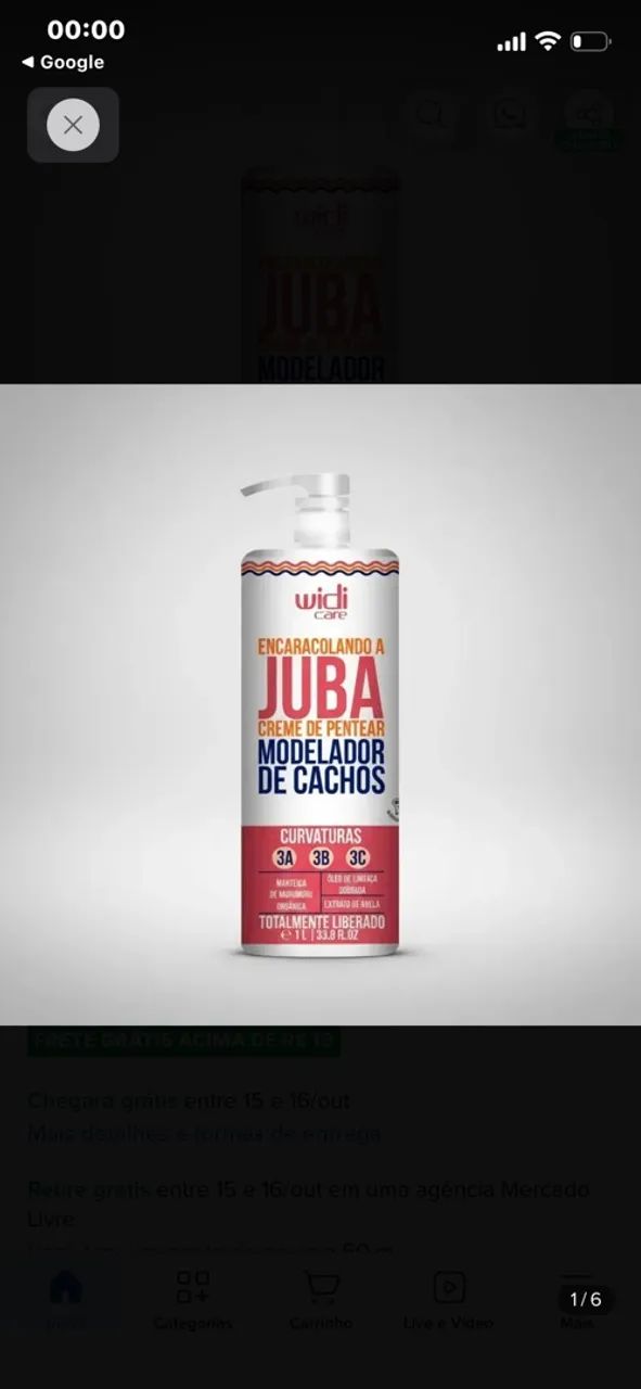 Creme de pentear modelador de cachos 1L