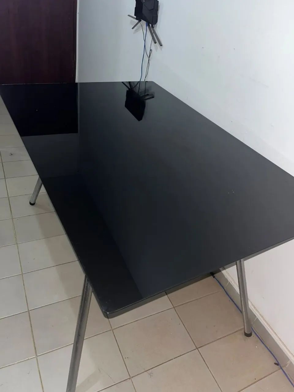 Mesa de vidro preta 