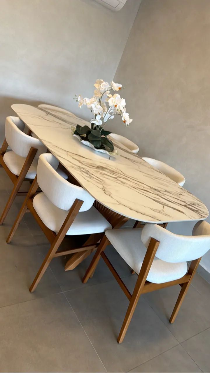 Conjunto Mesa e cadeiras  de mármore tecnológico  - Foto 3