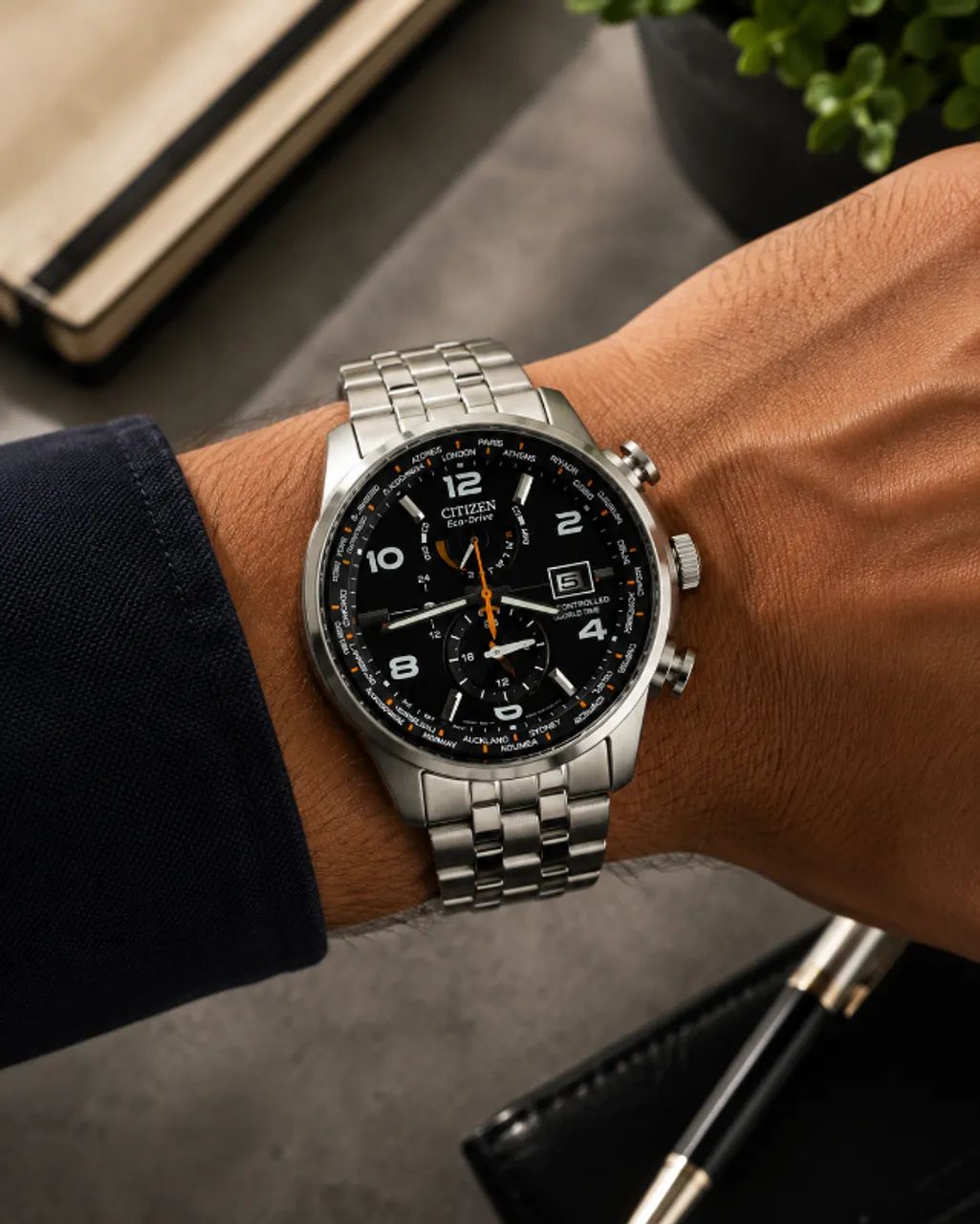 Relógio Citizen Eco Drive Global - At9010-52e Masculino - Foto 3