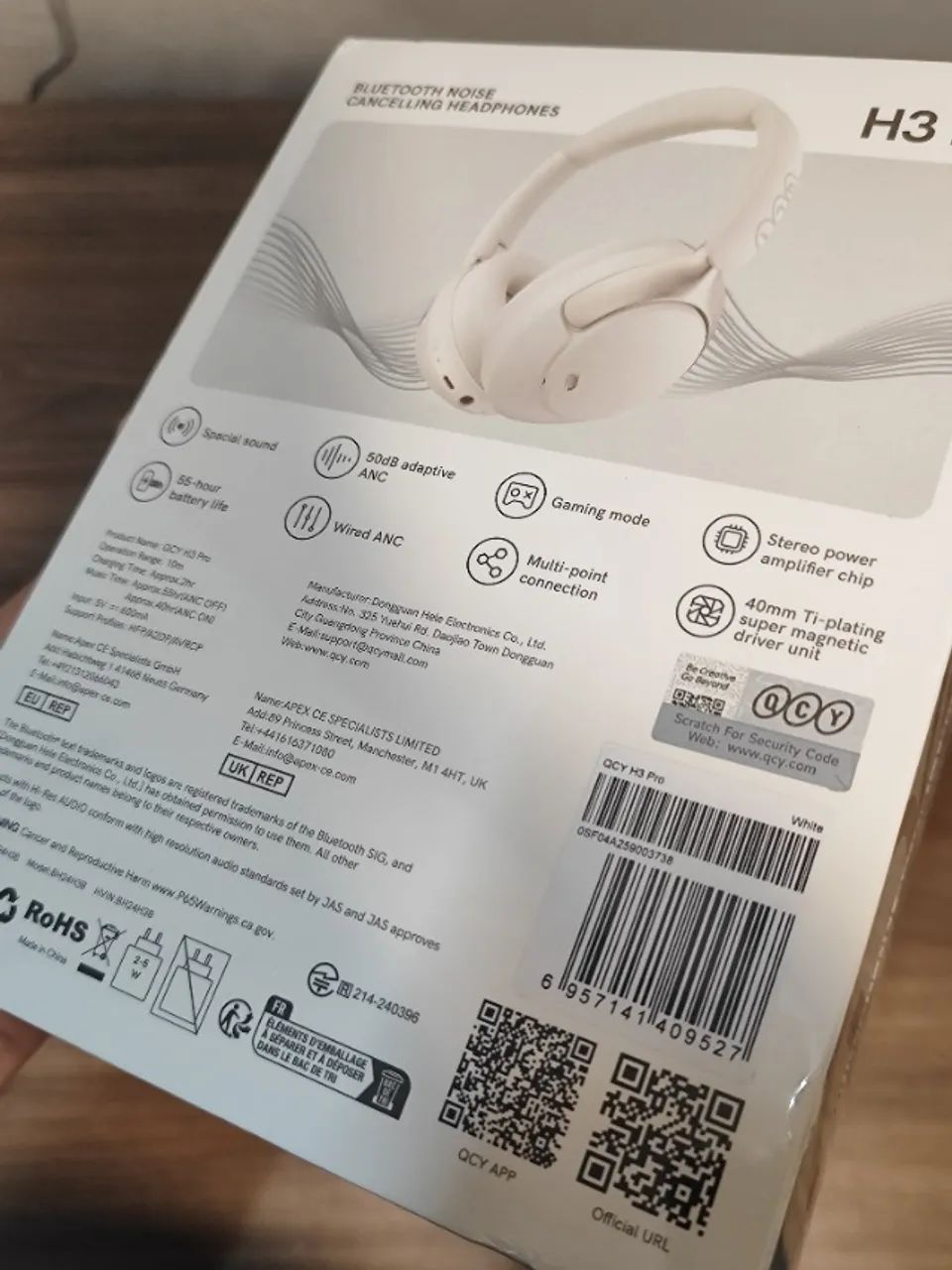 Fone Headset QCY H3 PRO Branco Bluetooth e com cancelamento de ruído -50 ANC - Foto 2