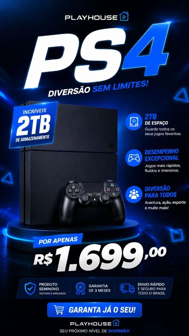PS4 com 2 TB + garantia 