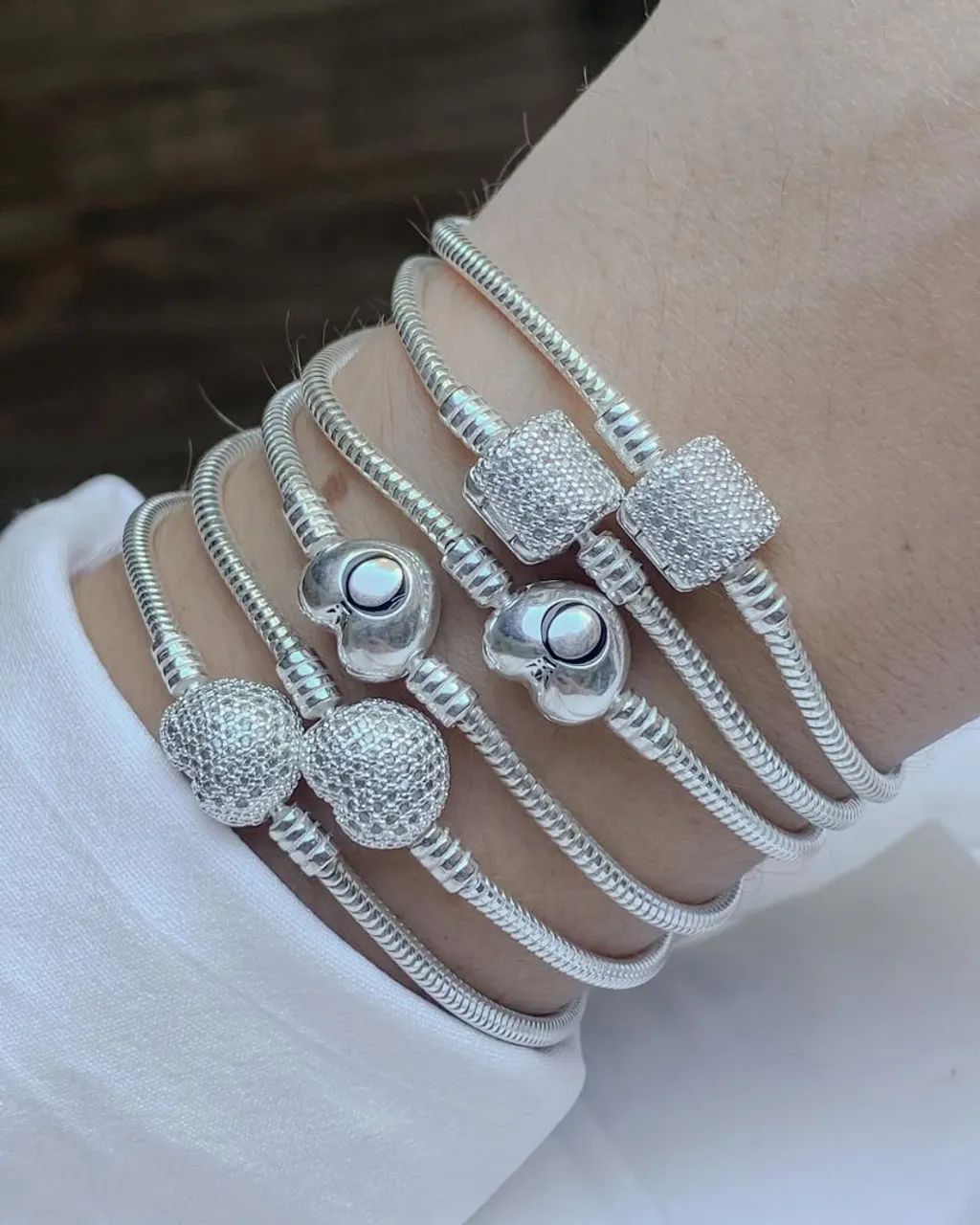 Pulseira para Berloques Prata 925 Legítima 