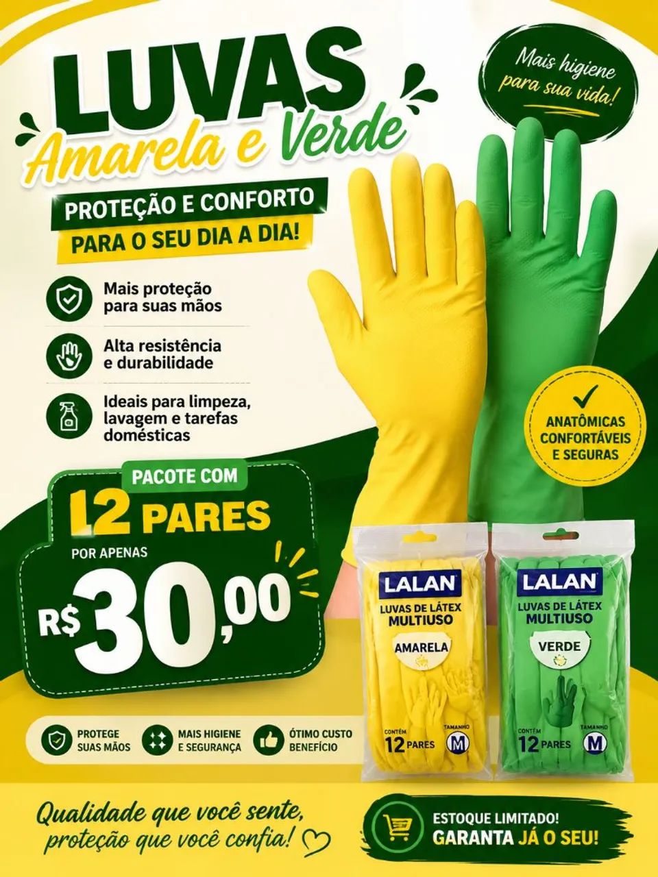 Luvas vinílica
