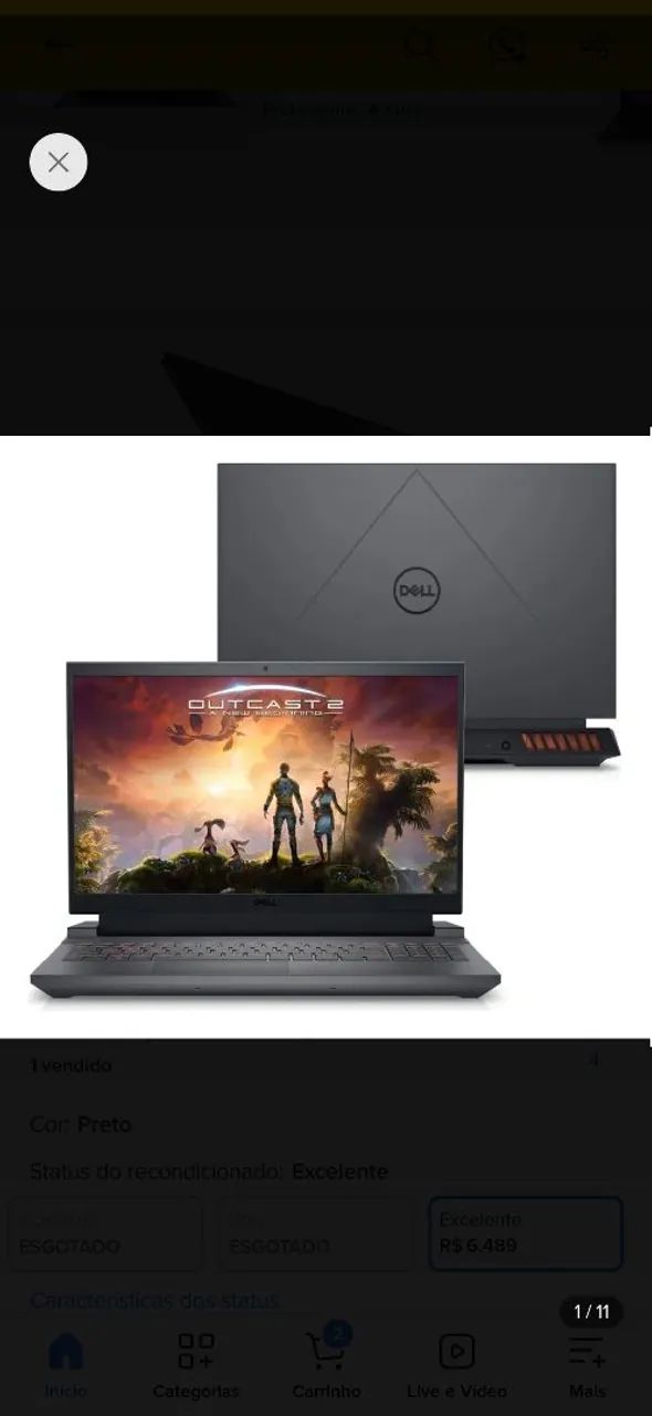 Dell g15 5530 RTX 4050 16Gb de RAM e 516Ssd