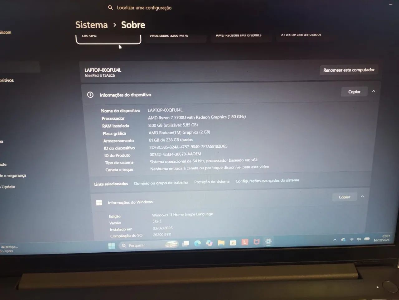 Notebook  Ryzen 7  - Foto 2